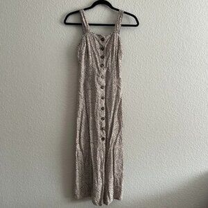 Leopard Print Smocked Midi Dress